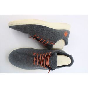 Mens BAABUK Shoes EU42 in Heather Gray Felted Wool URBAN WOOLER Orange Accent